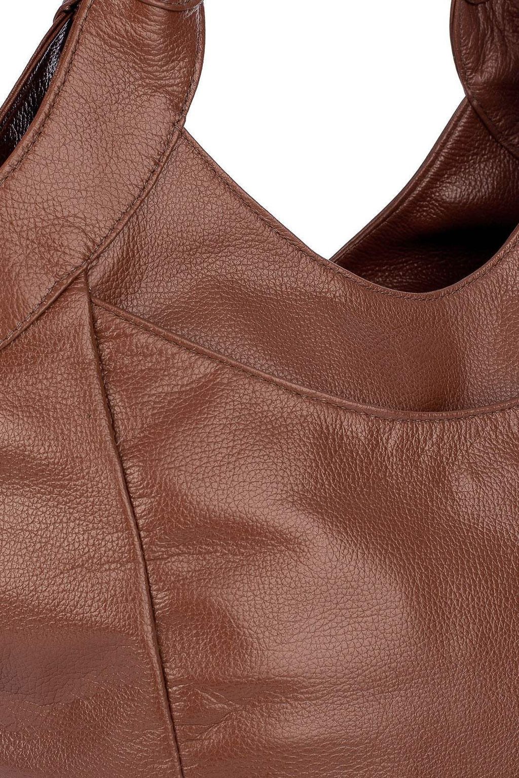 Bolsa saco grande de couro liso Cíntia - Enluaze