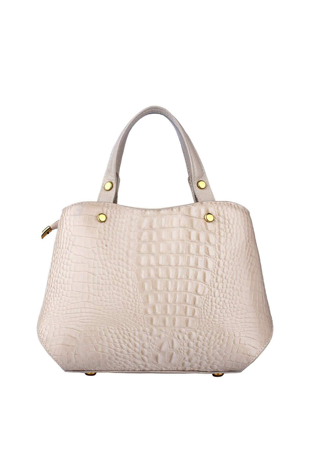 Bolsa baú pequena de couro croco Megan - Enluaze