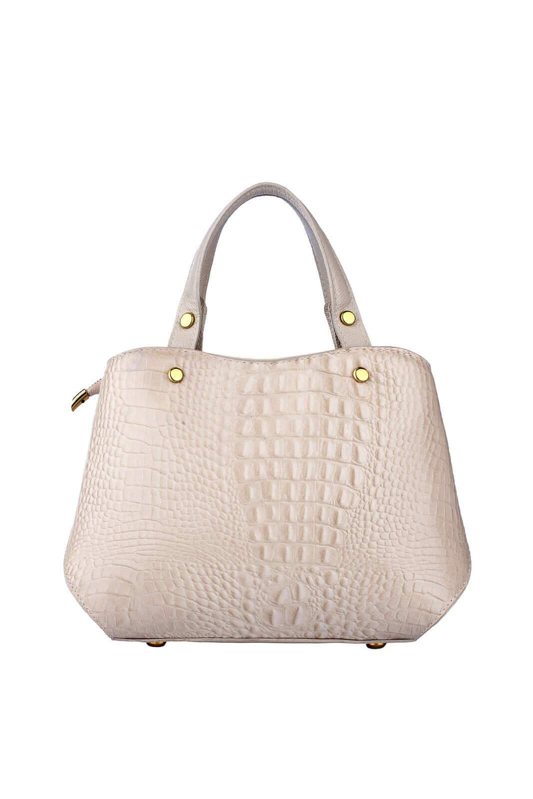 Bolsa baú pequena de couro croco Megan - Enluaze