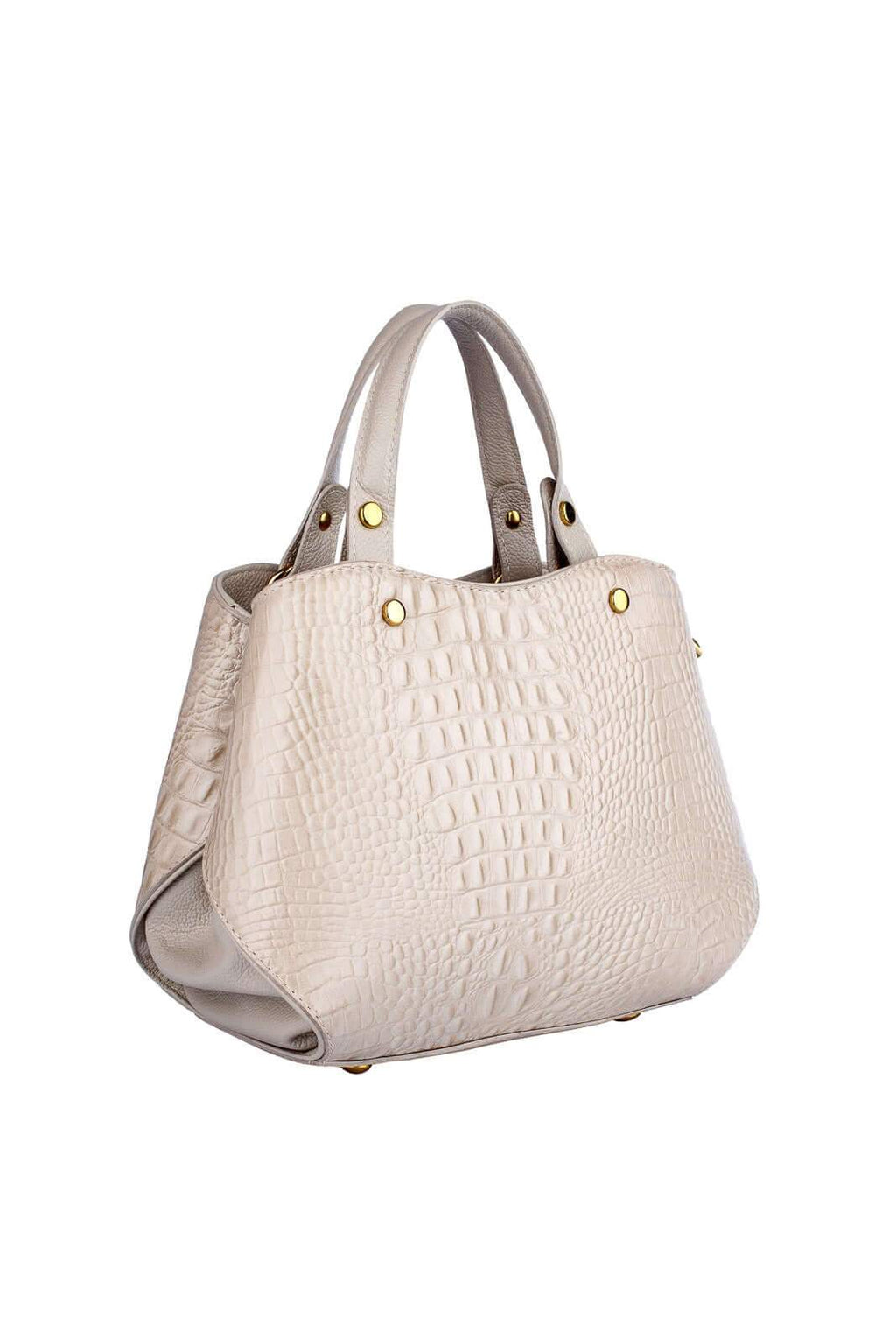 Bolsa baú pequena de couro croco Megan - Enluaze