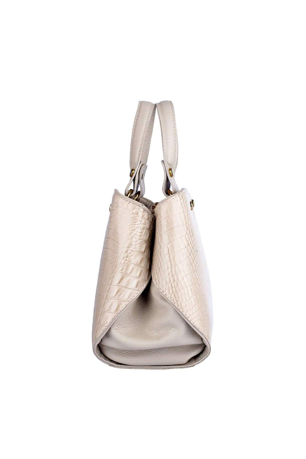 Bolsa baú pequena de couro croco Megan - Enluaze