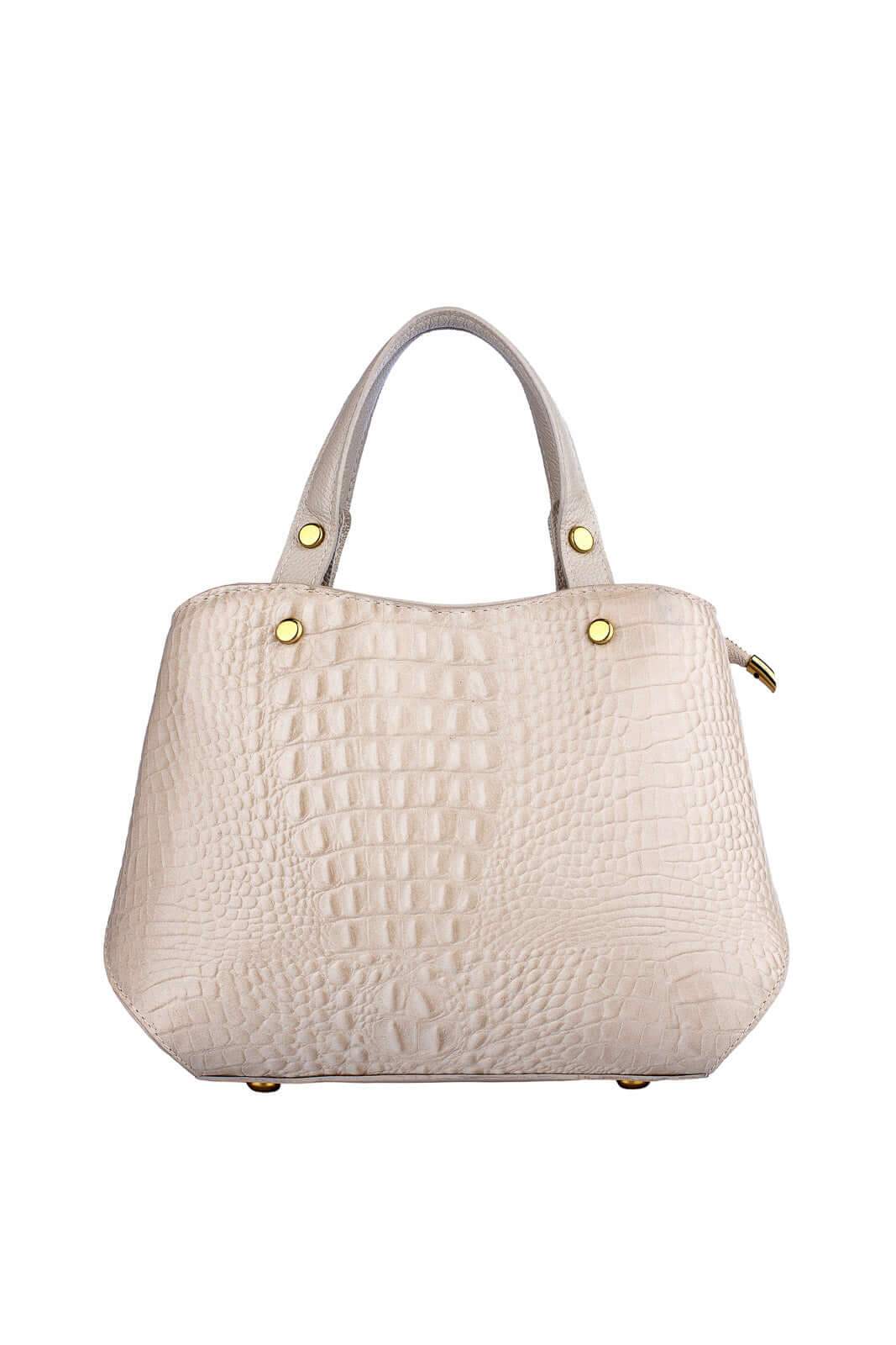 Bolsa baú pequena de couro croco Megan - Enluaze