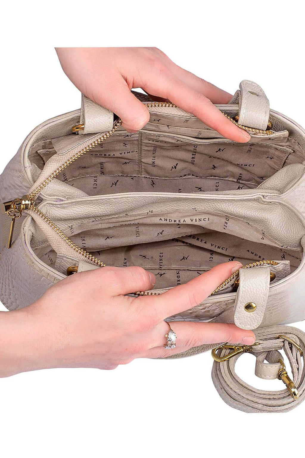 Bolsa baú pequena de couro croco Megan - Enluaze