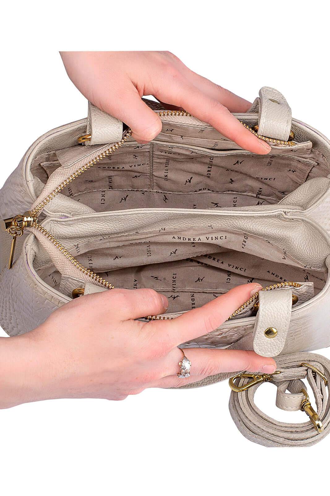 Bolsa baú pequena de couro croco Megan - Enluaze