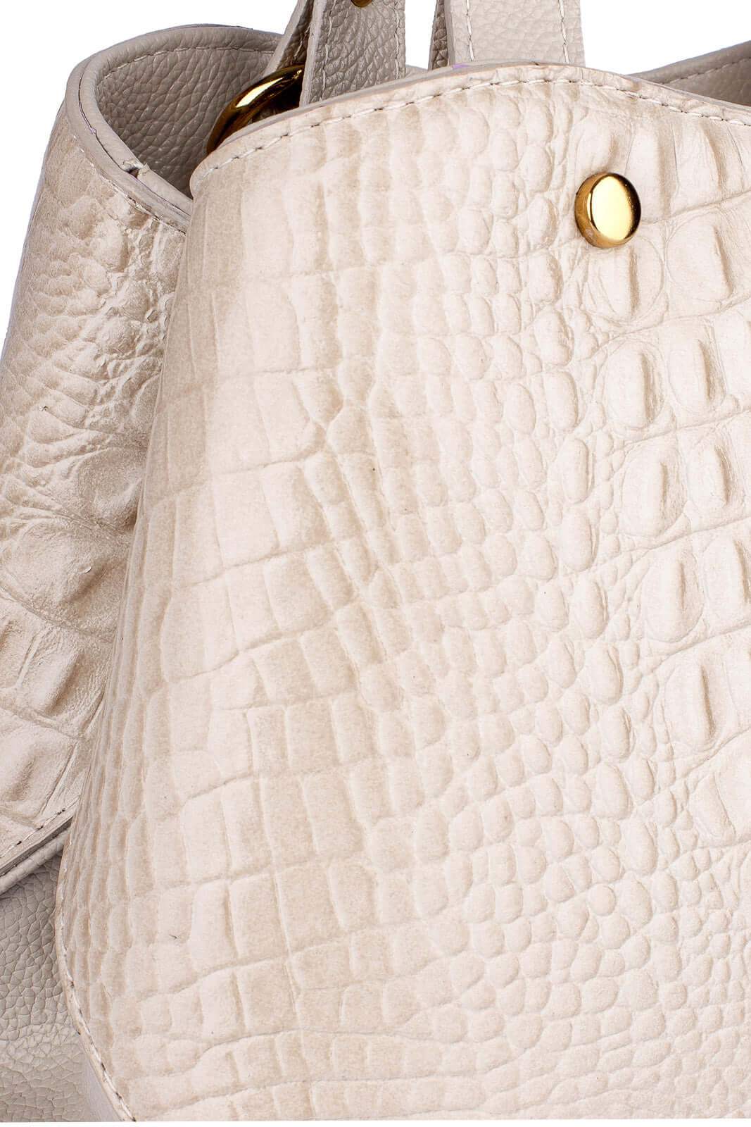 Bolsa baú pequena de couro croco Megan - Enluaze