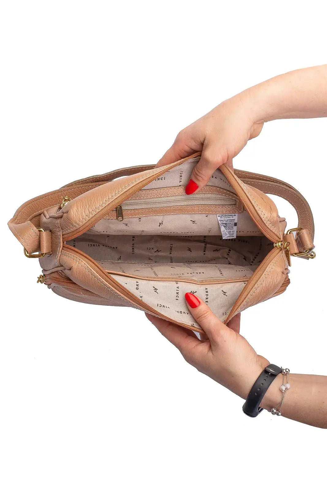 Bolsa de couro liso tiracolo Anita - Enluaze