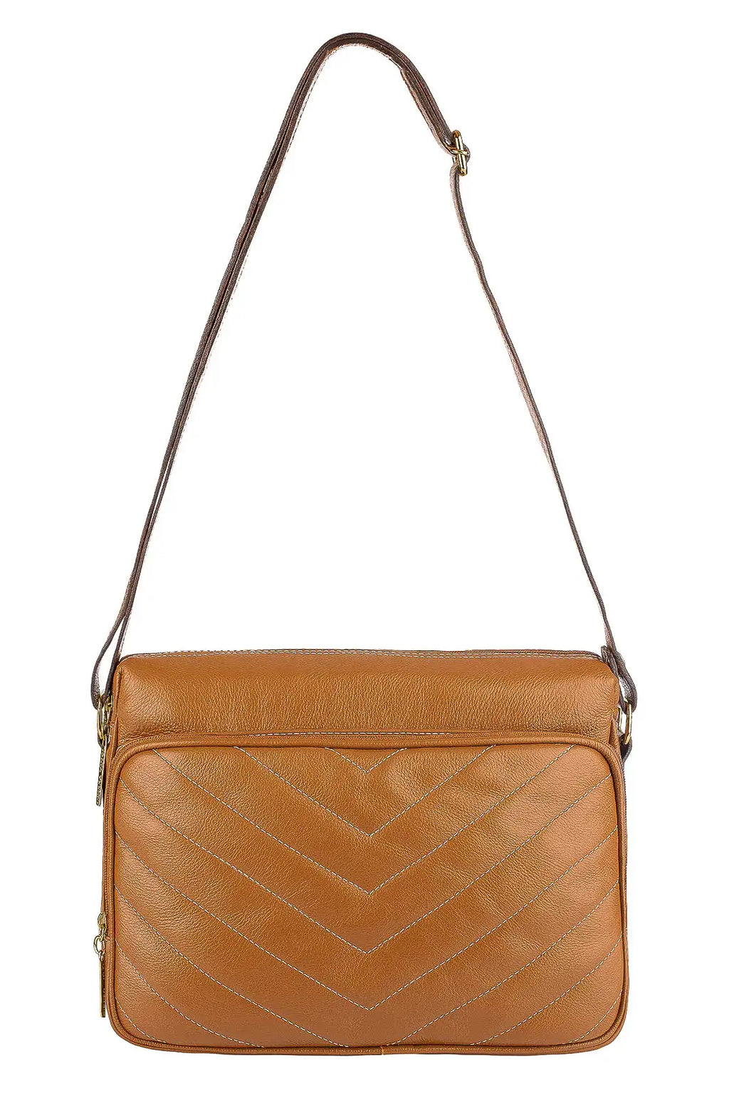 Bolsa de couro liso tiracolo Anita - Enluaze