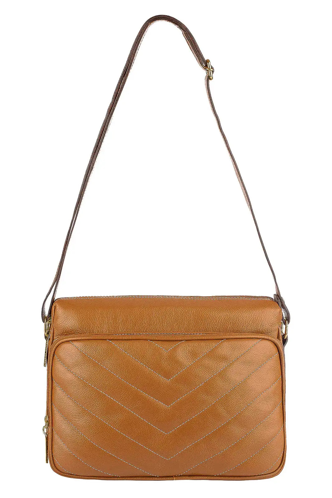 Bolsa de couro liso tiracolo Anita - Enluaze