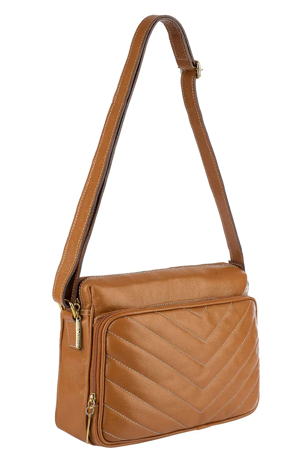 Bolsa de couro liso tiracolo Anita - Enluaze