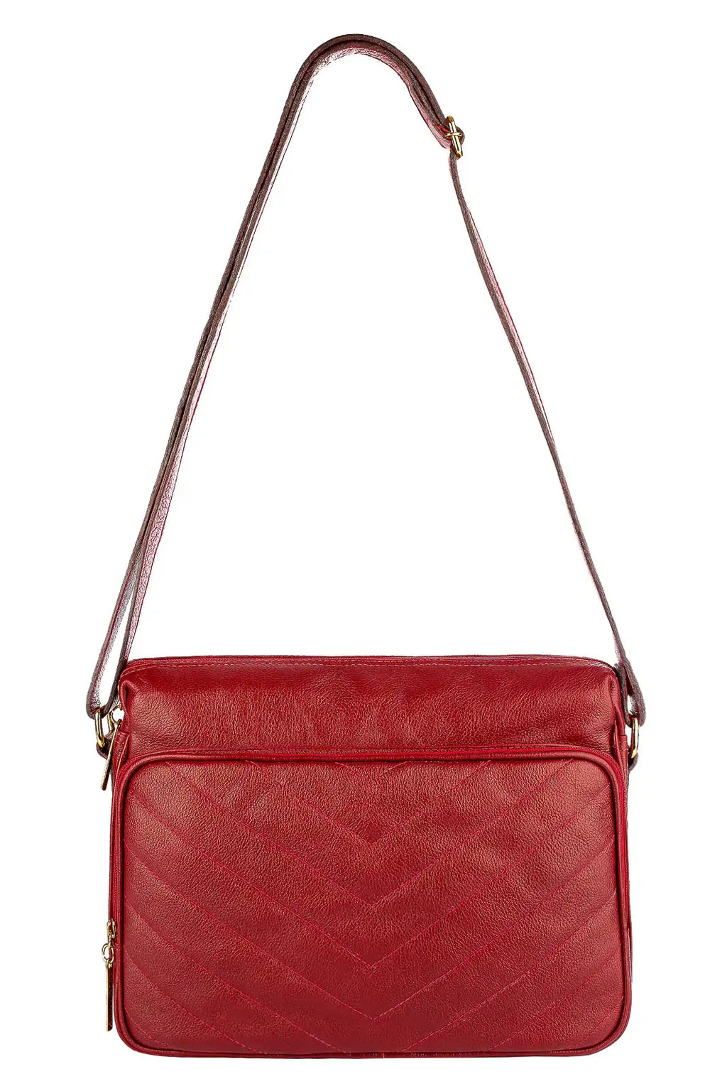 Bolsa de couro liso tiracolo Anita - Enluaze