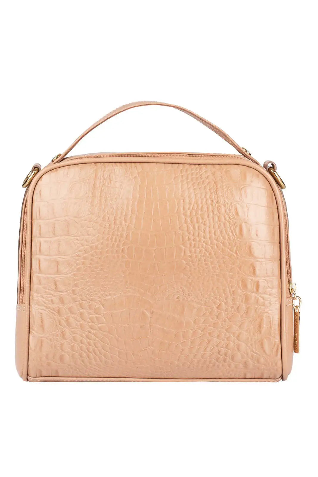 Bolsa baú pequena de couro croco Lara - Enluaze