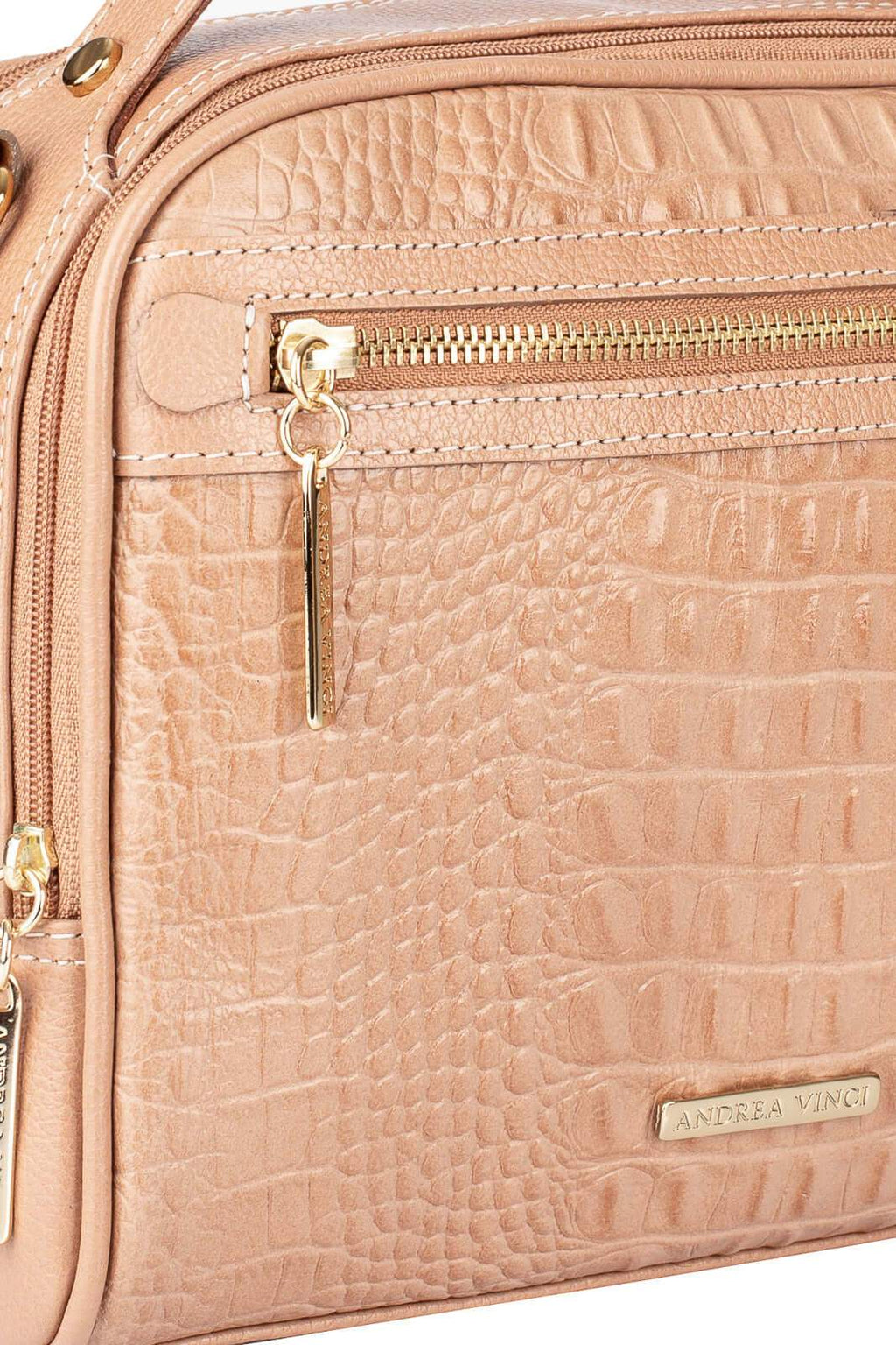 Bolsa baú pequena de couro croco Lara - Enluaze