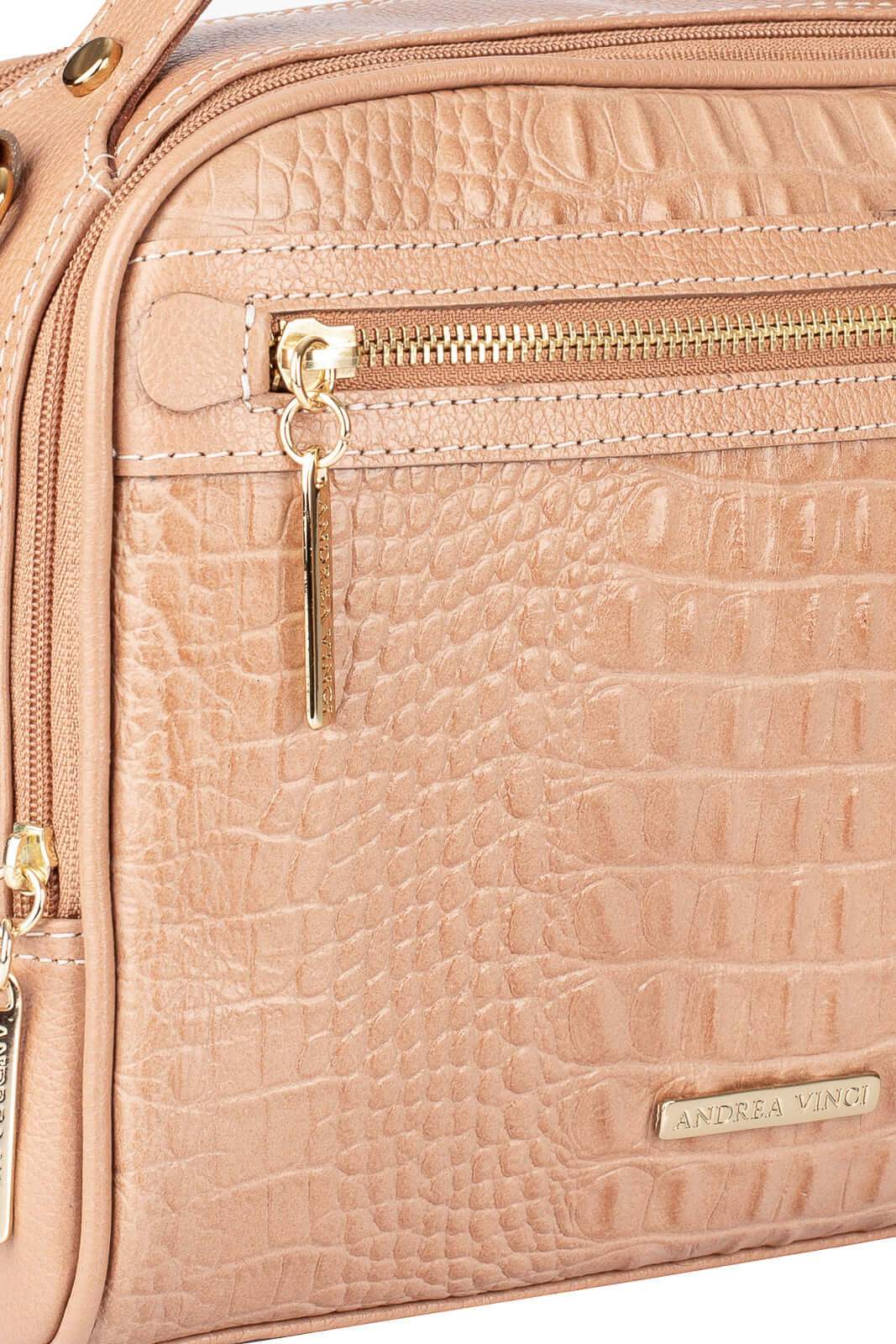 Bolsa baú pequena de couro croco Lara - Enluaze