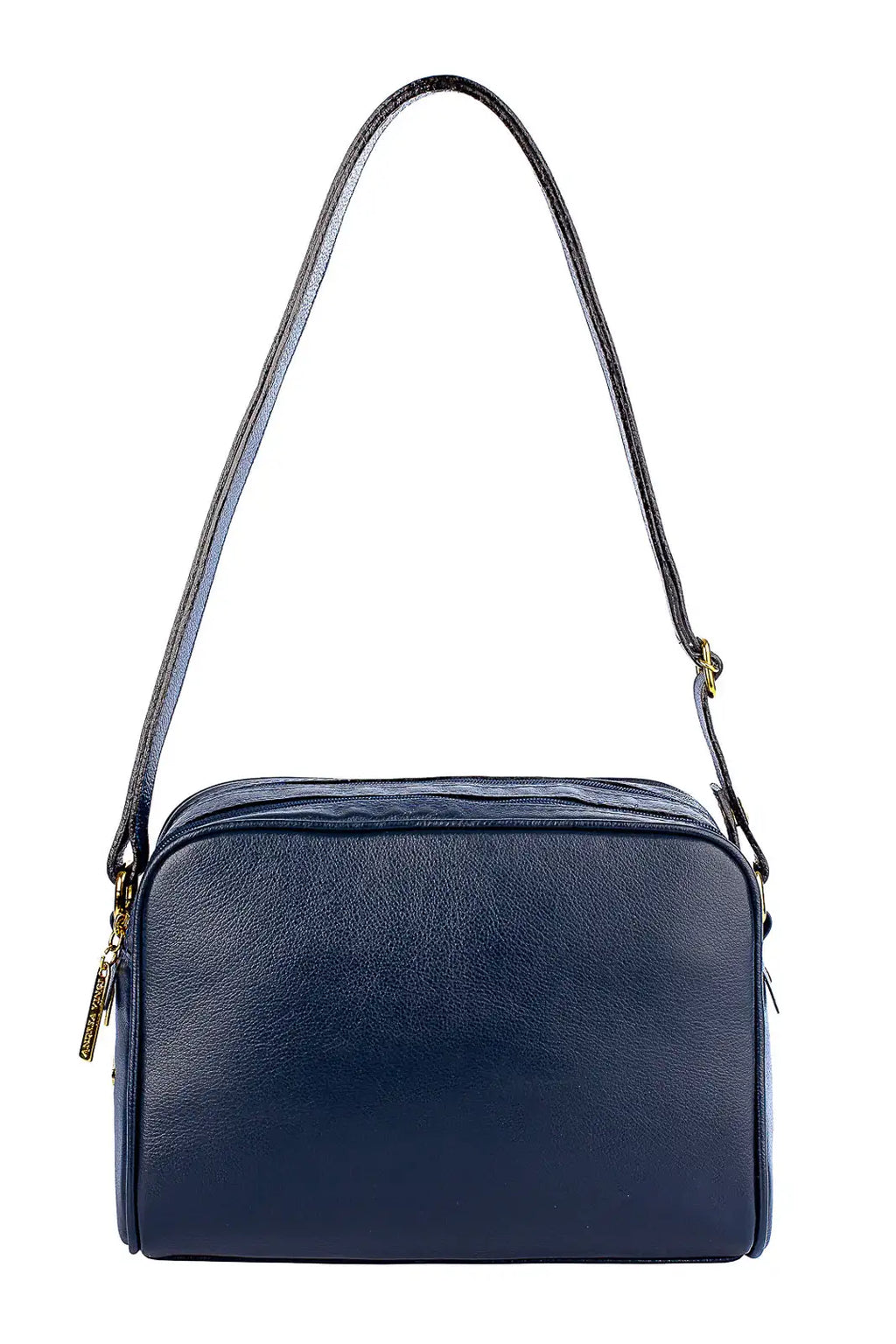 Bolsa quadrada de couro liso Daiana - Enluaze