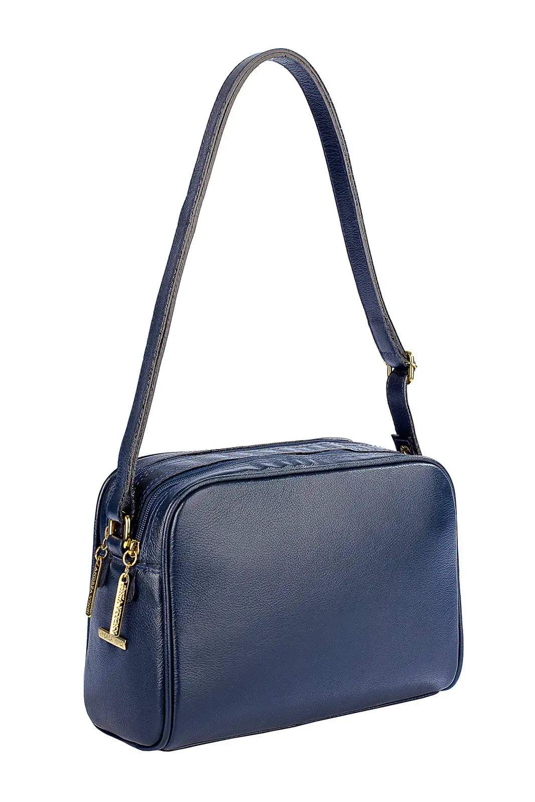 Bolsa quadrada de couro liso Daiana - Enluaze