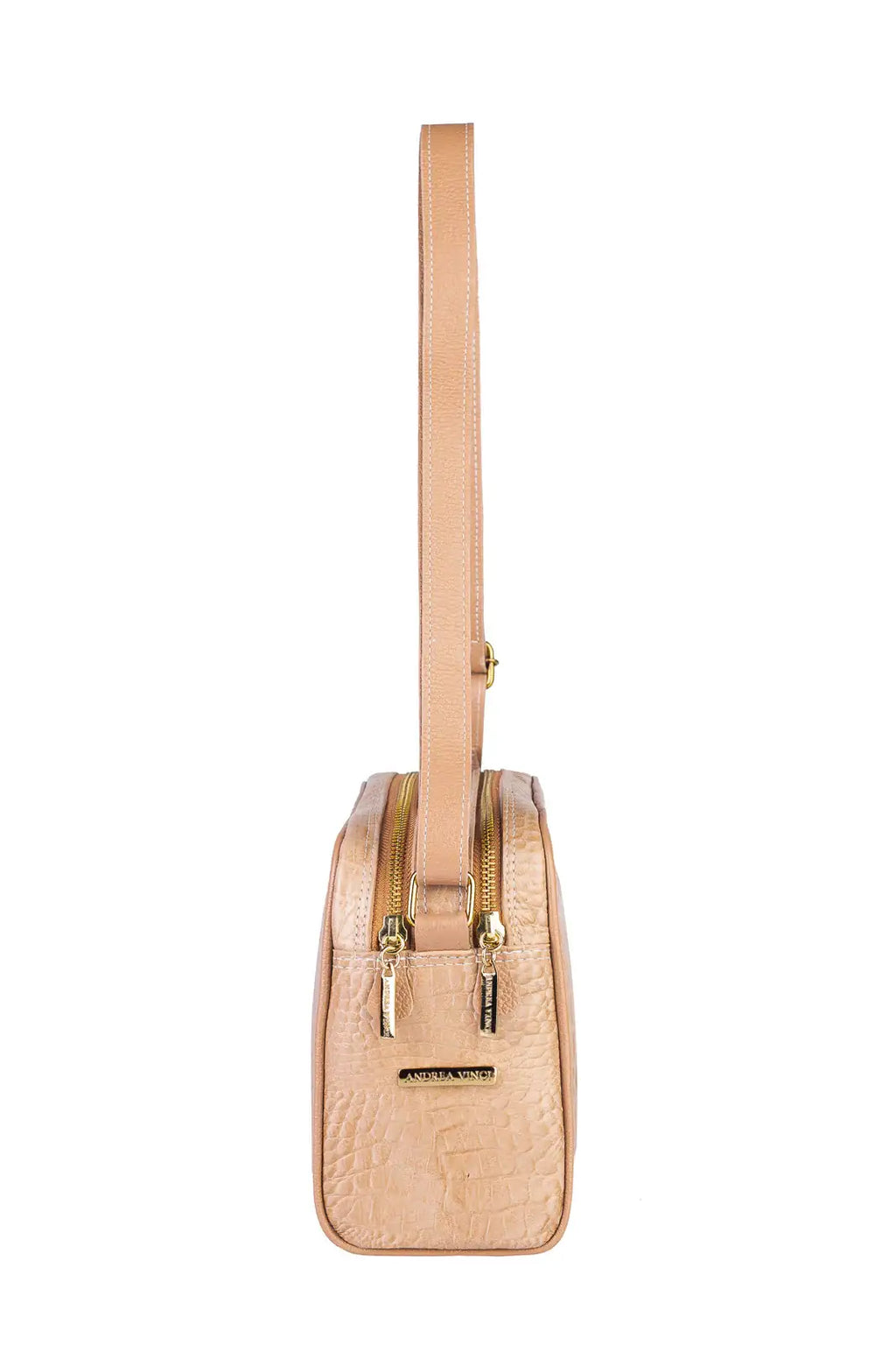 Bolsa quadrada de couro croco Daiana - Enluaze