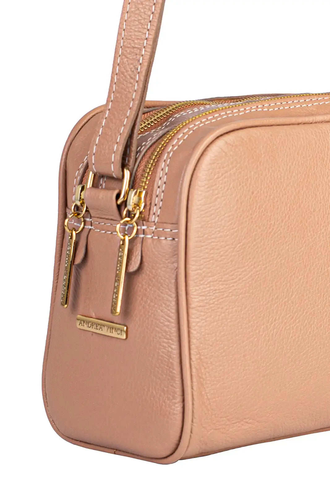 Bolsa quadrada de couro liso Daiana - Enluaze