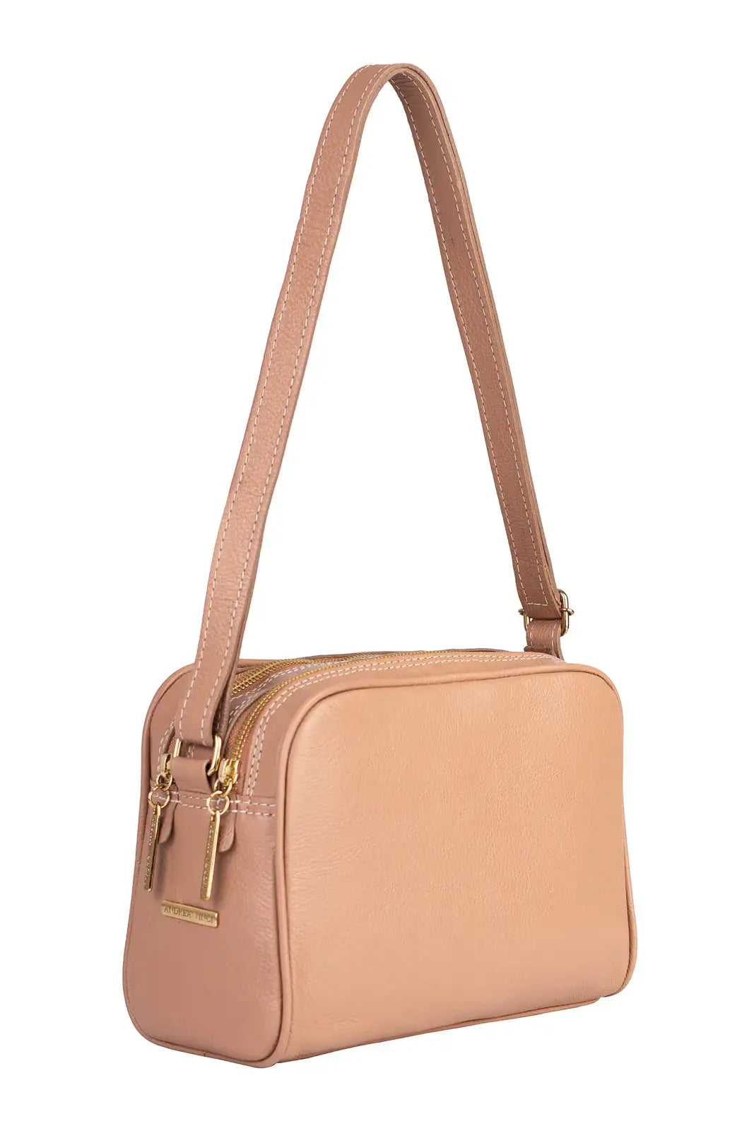 Bolsa quadrada de couro liso Daiana - Enluaze