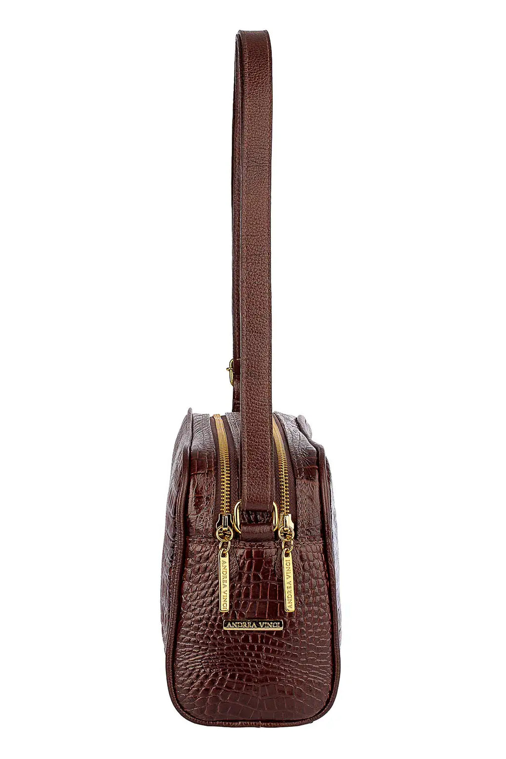 Bolsa quadrada de couro croco Daiana - Enluaze