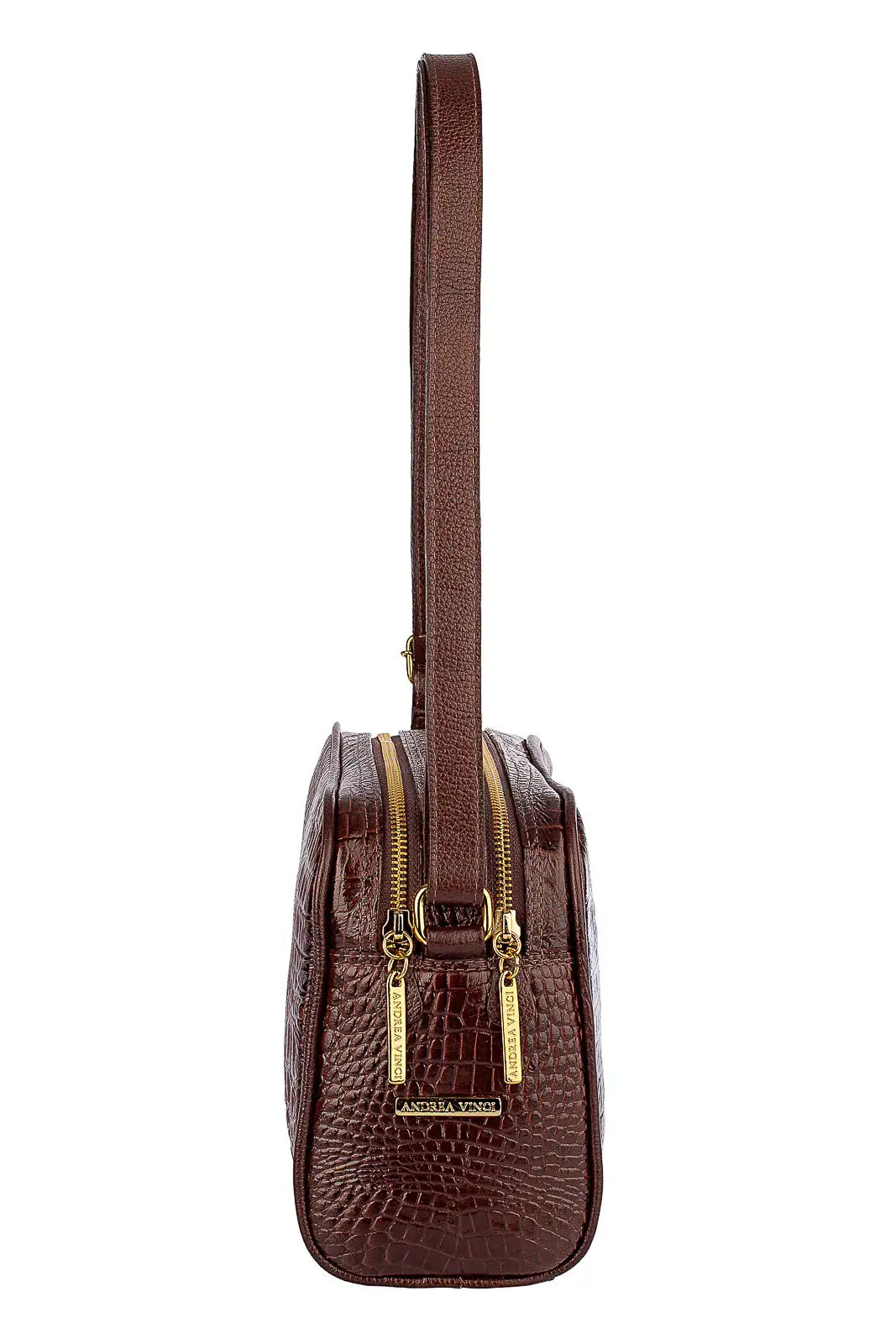 Bolsa quadrada de couro croco Daiana - Enluaze