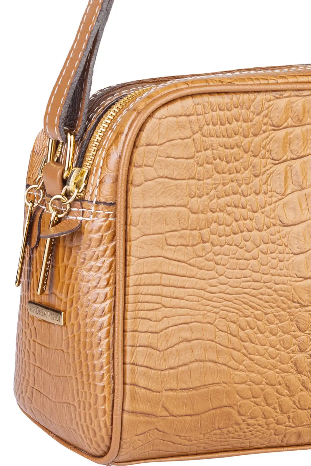 Bolsa quadrada de couro croco Daiana - Enluaze