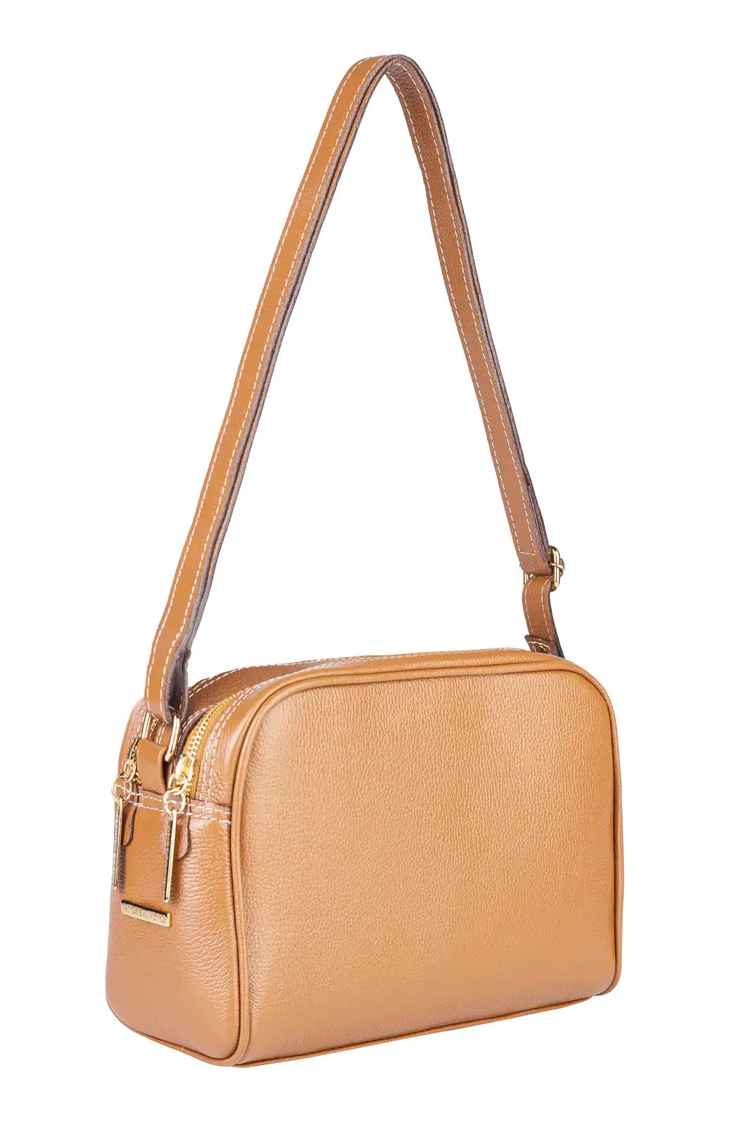 Bolsa quadrada de couro liso Daiana - Enluaze