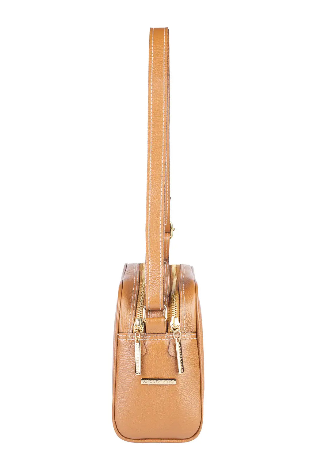 Bolsa quadrada de couro liso Daiana - Enluaze