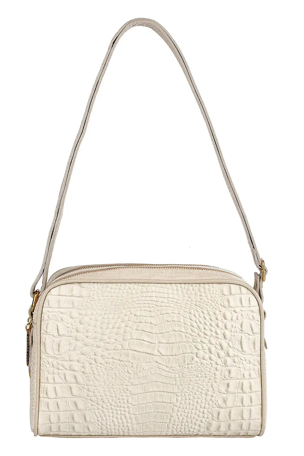 Bolsa quadrada de couro croco Daiana - Enluaze