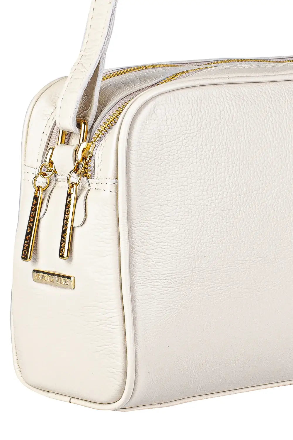 Bolsa quadrada de couro liso Daiana - Enluaze