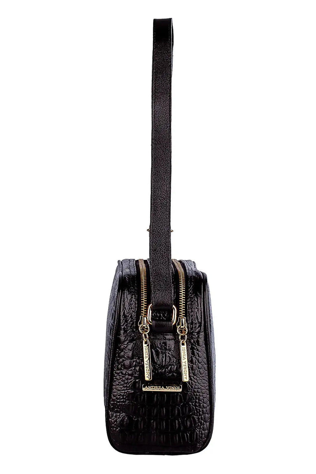 Bolsa quadrada de couro croco Daiana - Enluaze