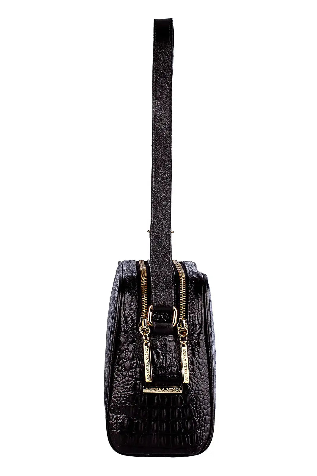 Bolsa quadrada de couro croco Daiana - Enluaze