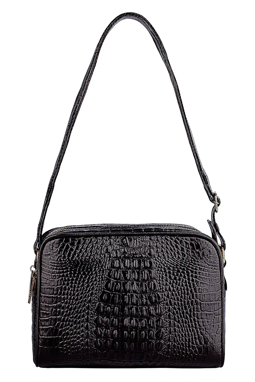 Bolsa quadrada de couro croco Daiana - Enluaze