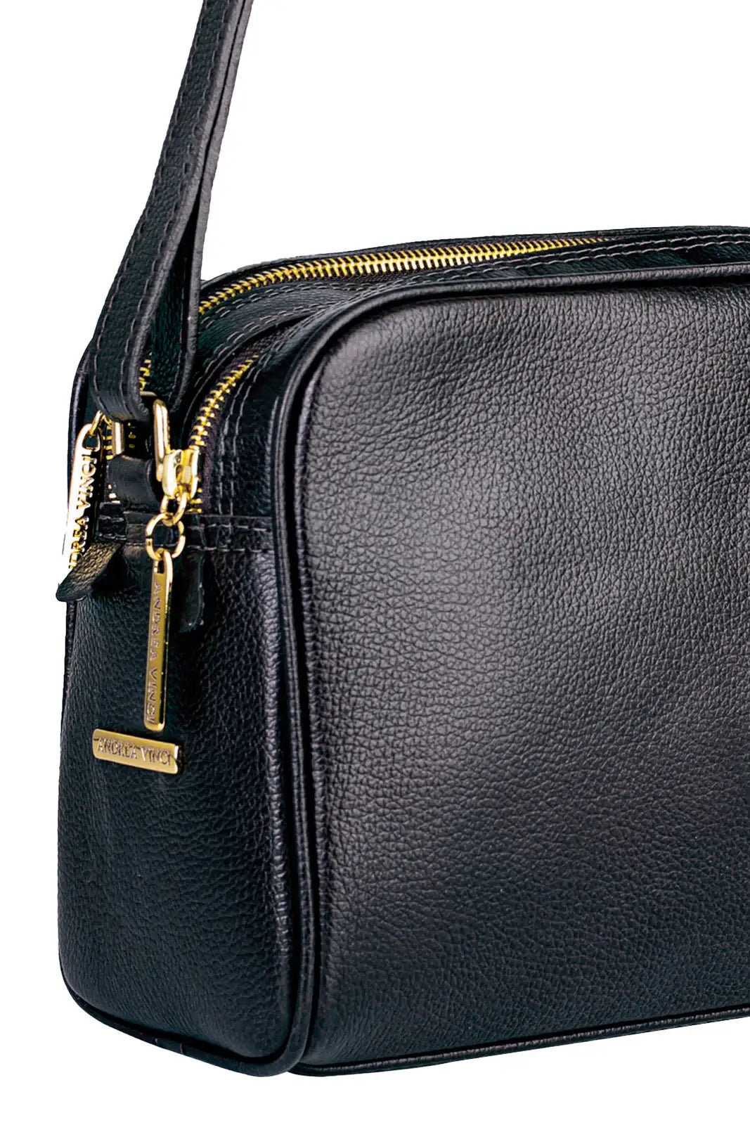 Bolsa quadrada de couro liso Daiana - Enluaze