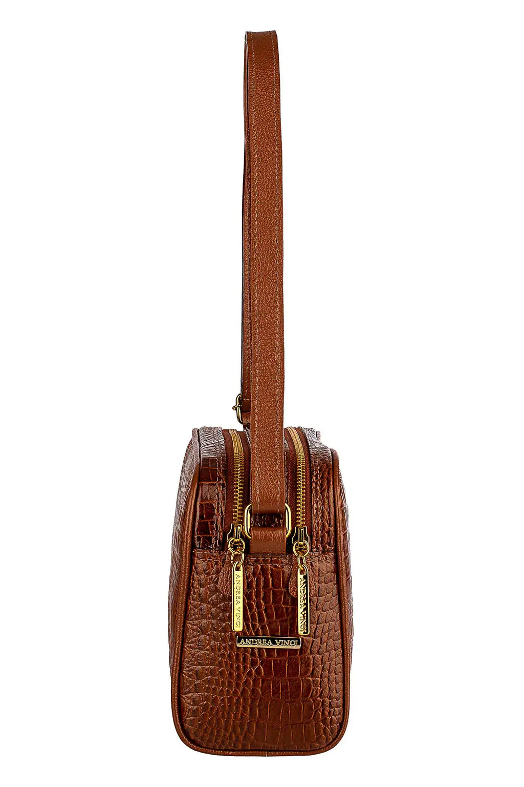 Bolsa quadrada de couro croco Daiana - Enluaze