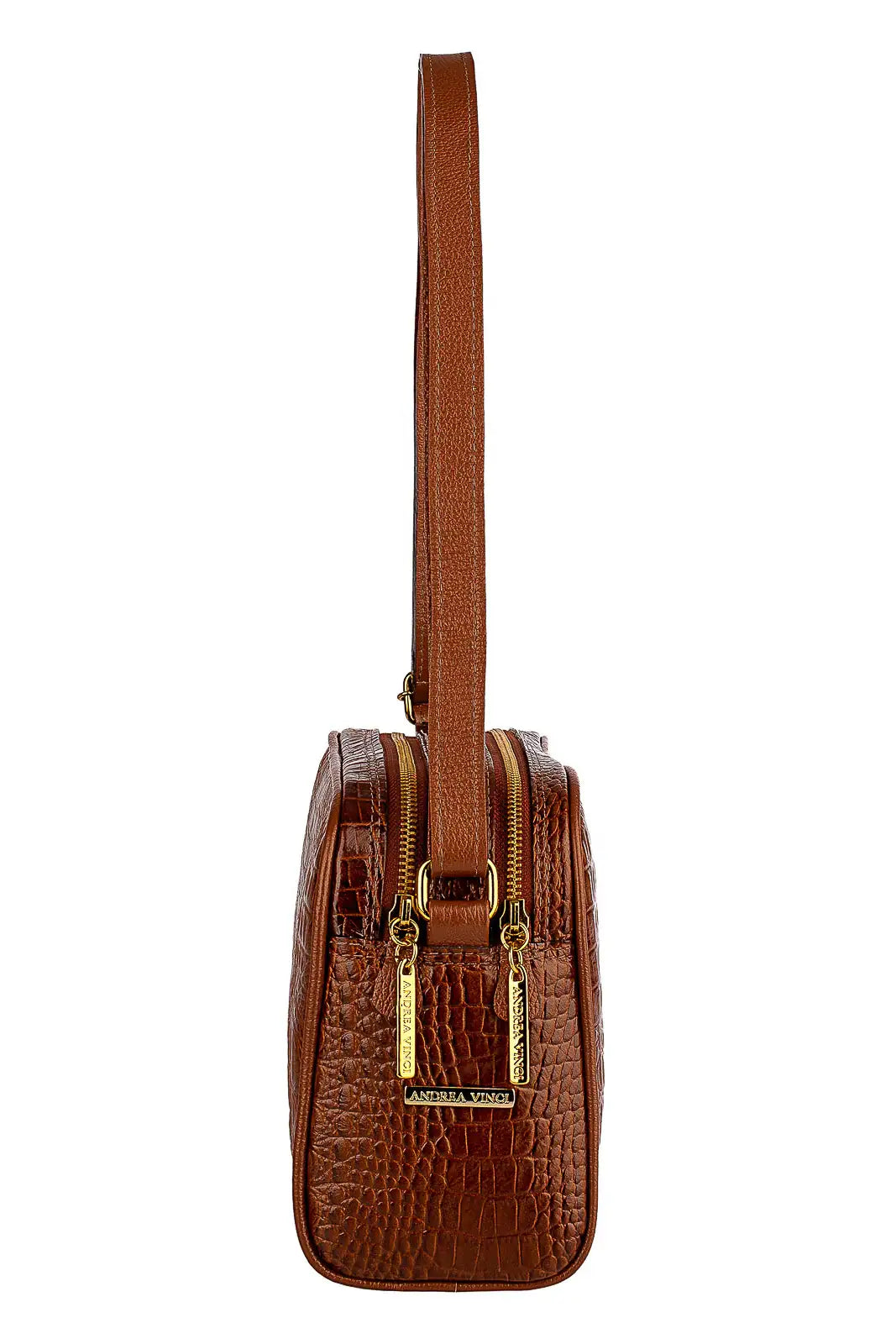 Bolsa quadrada de couro croco Daiana - Enluaze