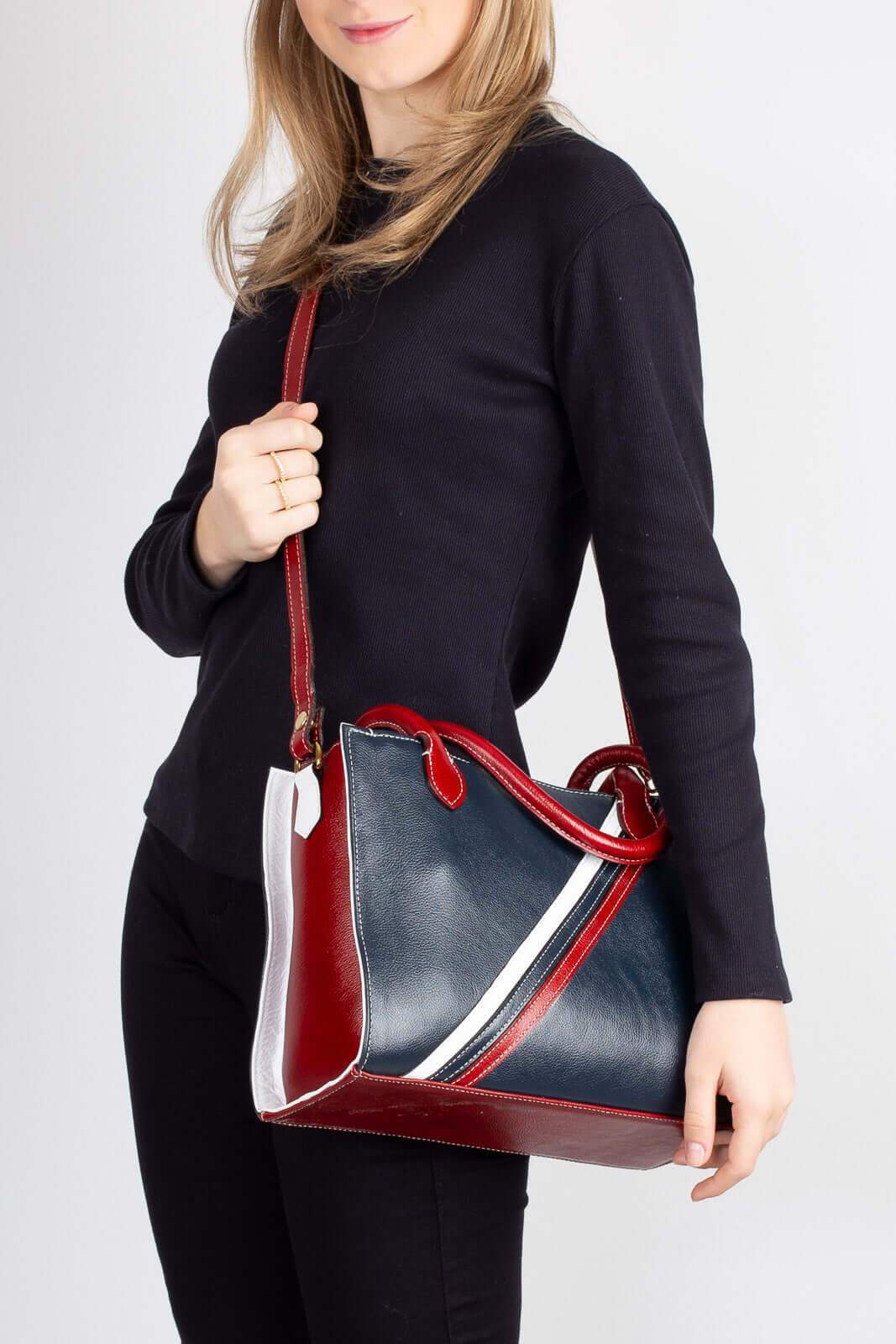 Bolsa de ombro em couro estruturada Raquel - Enluaze