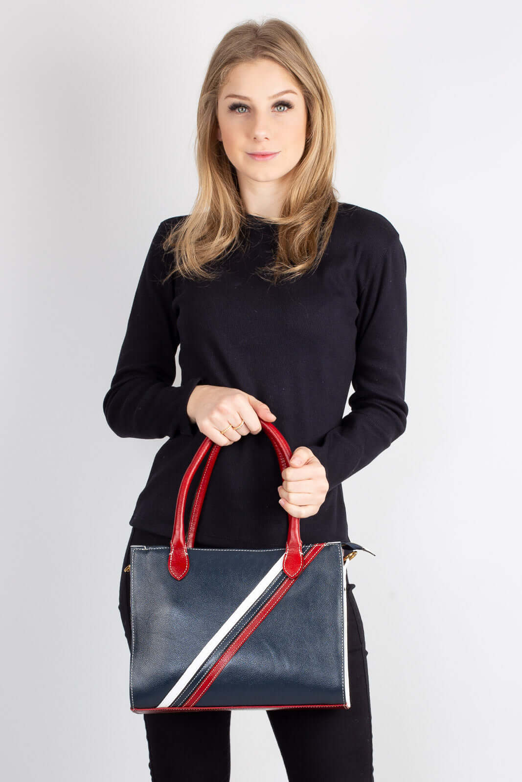 Bolsa de ombro em couro estruturada Raquel - Enluaze