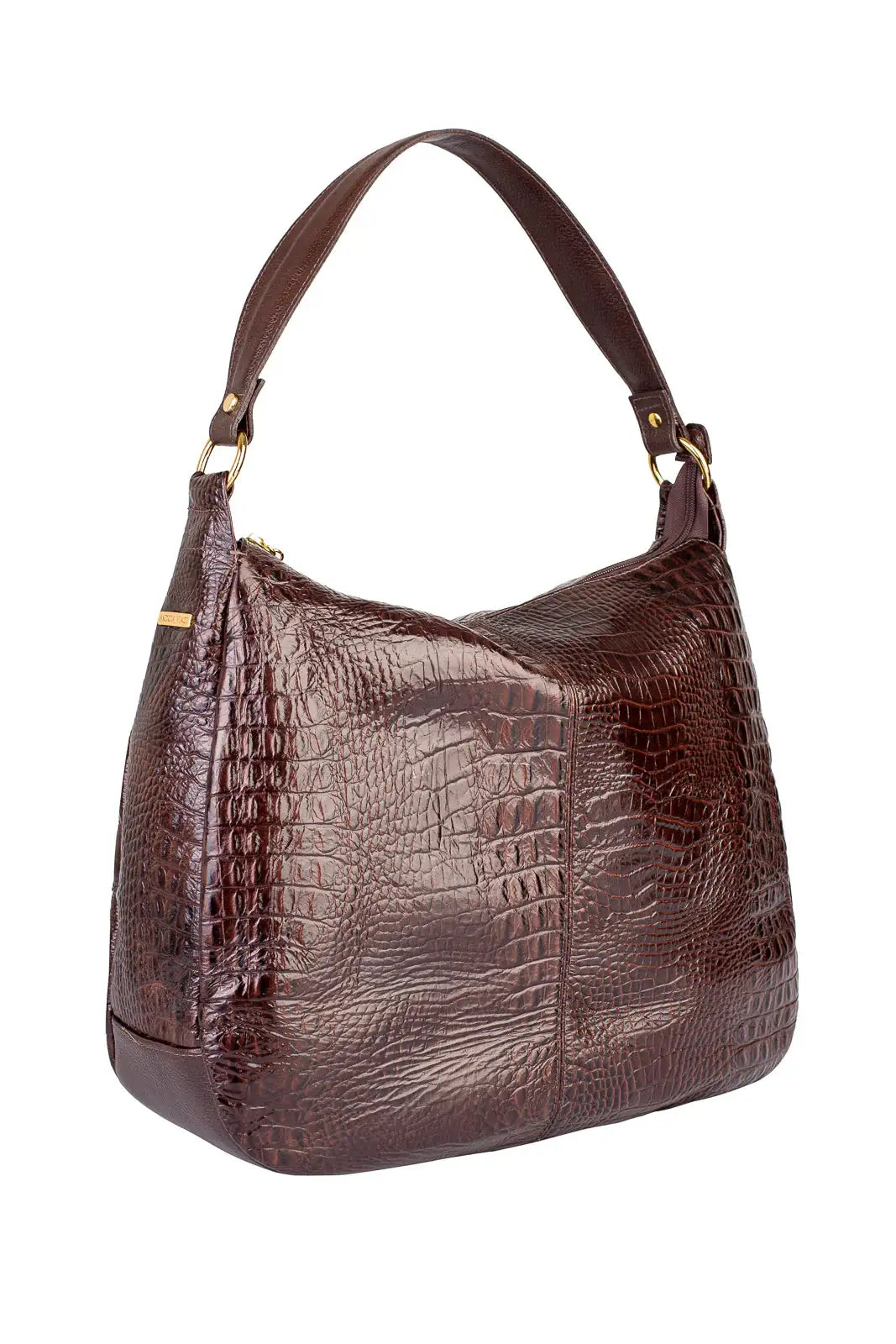 Bolsa saco grande de couro croco Carla - Enluaze