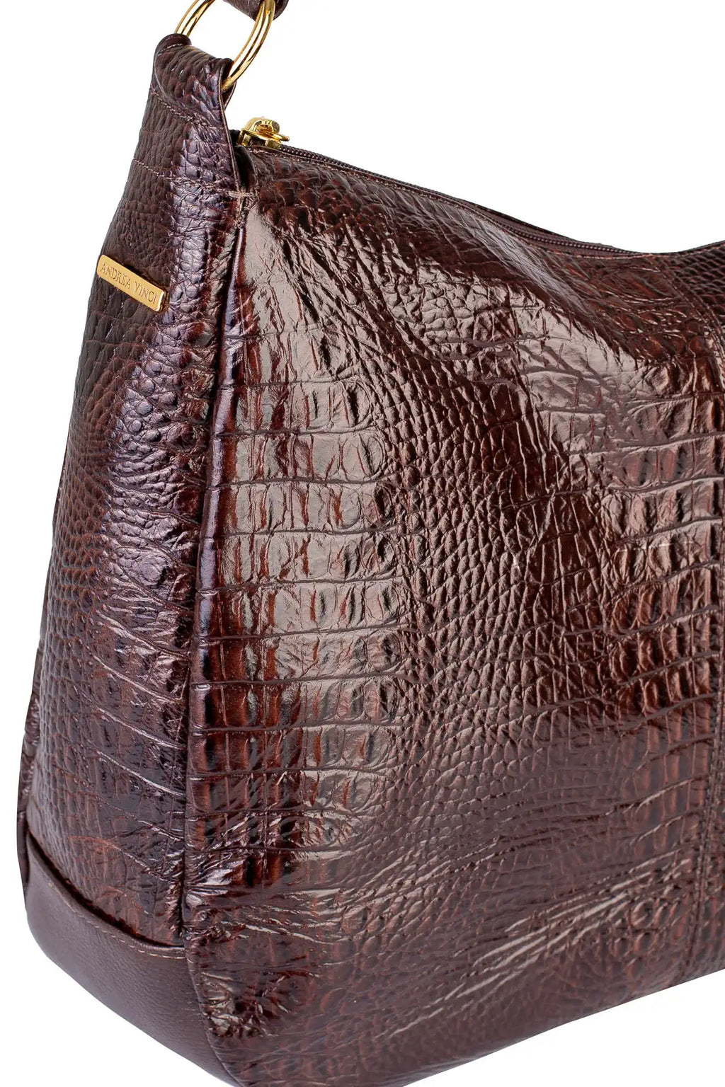 Bolsa saco grande de couro croco Carla - Enluaze