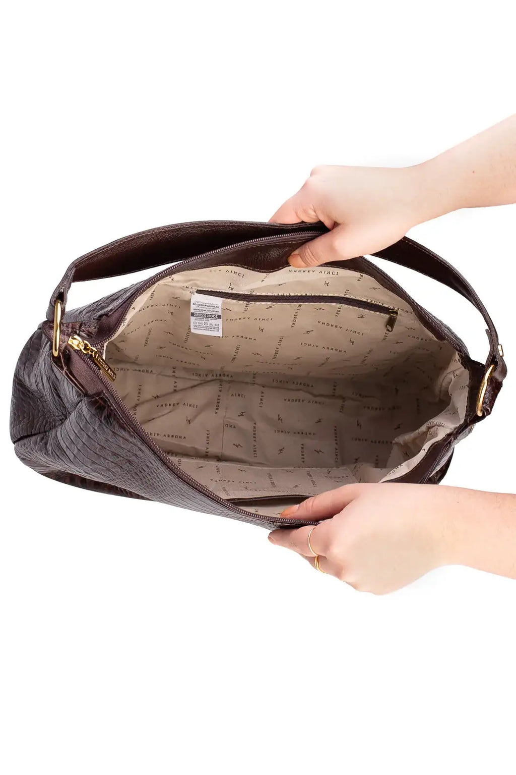 Bolsa saco grande de couro croco Carla - Enluaze