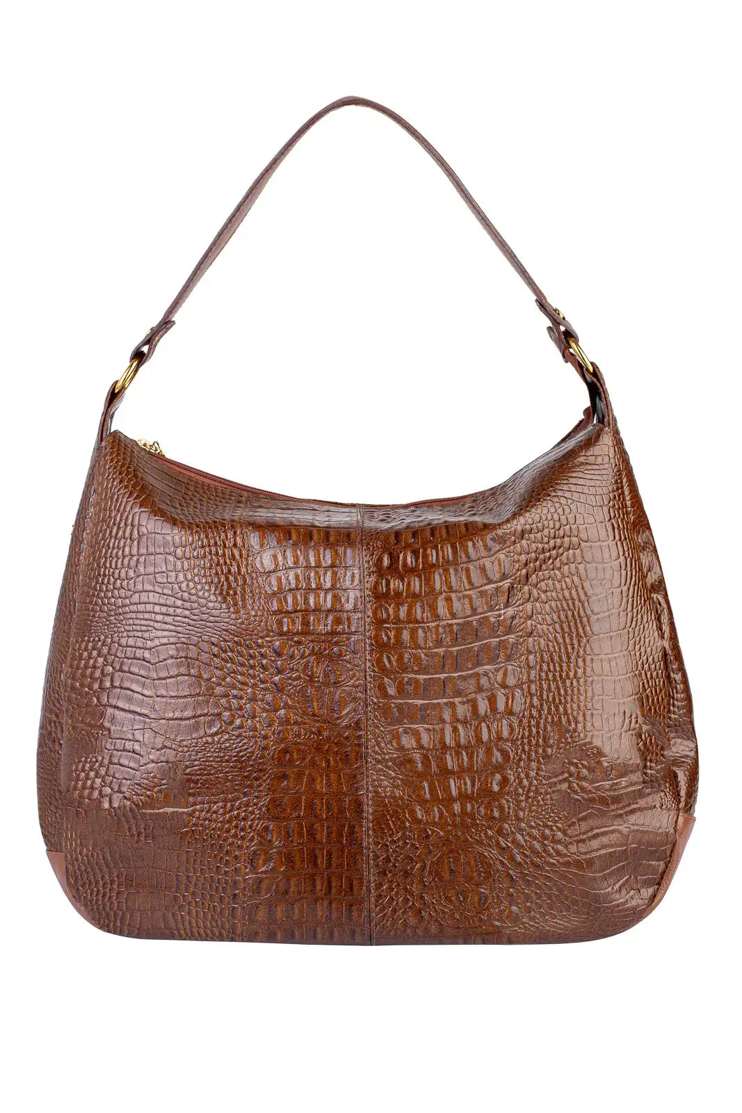 Bolsa saco grande de couro croco Carla - Enluaze