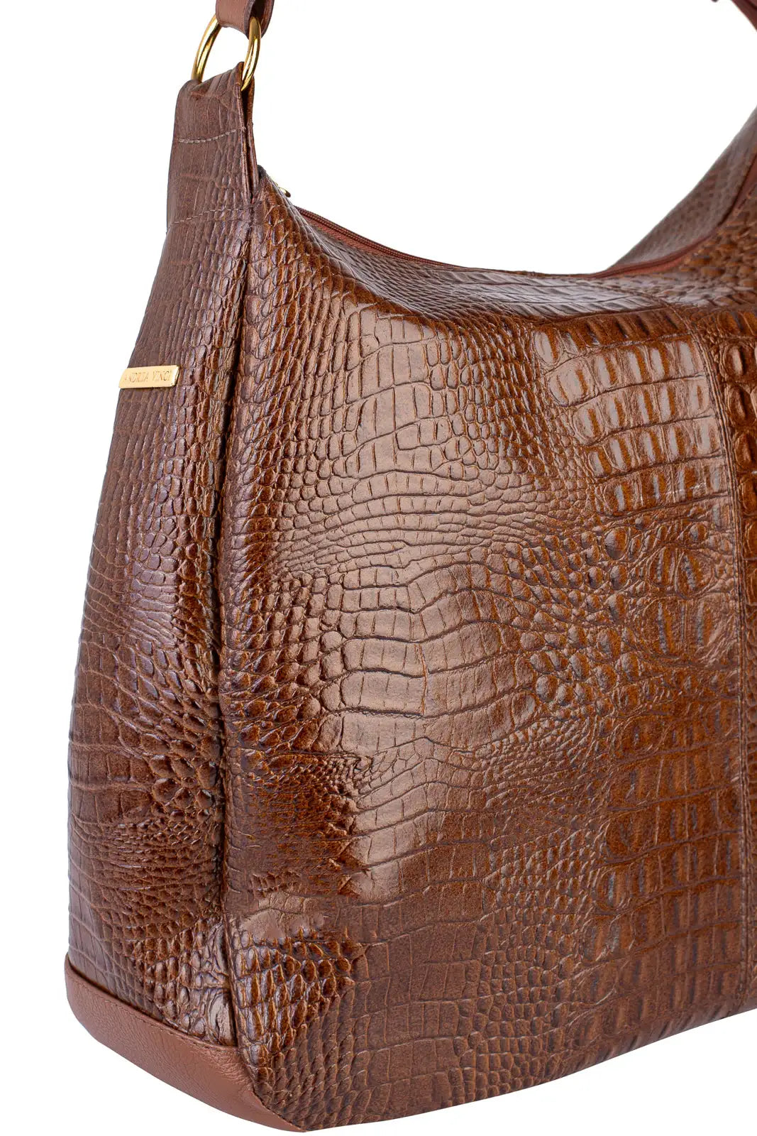 Bolsa saco grande de couro croco Carla - Enluaze