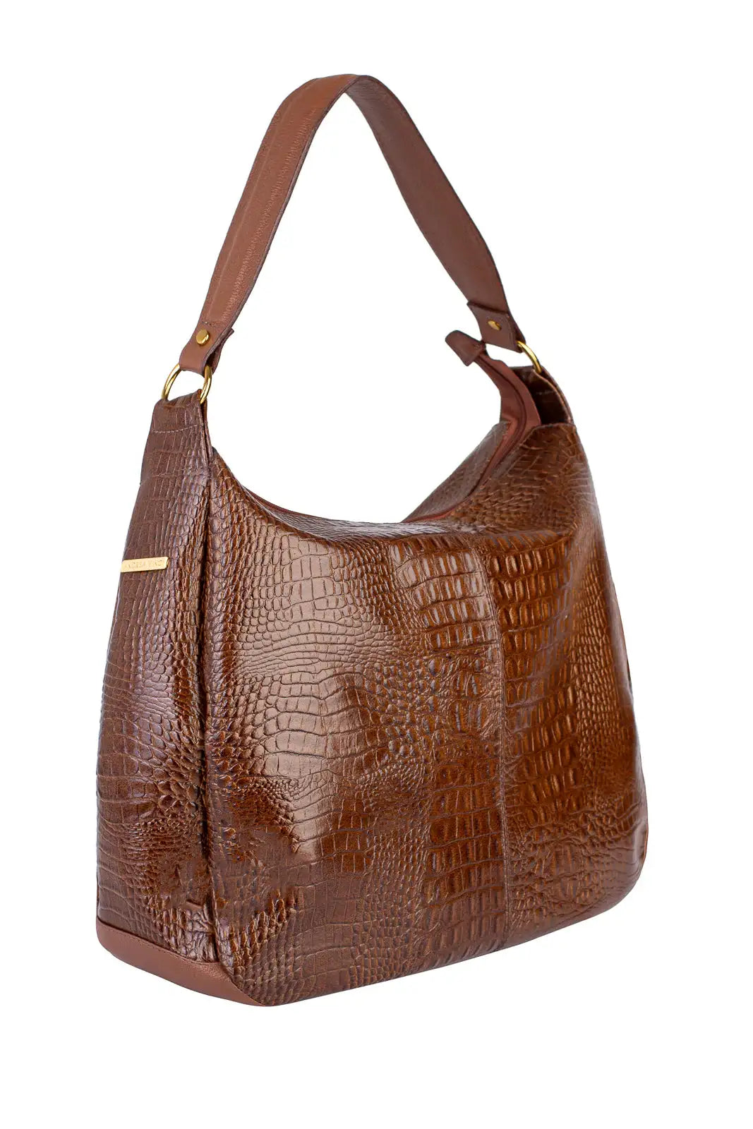 Bolsa saco grande de couro croco Carla - Enluaze