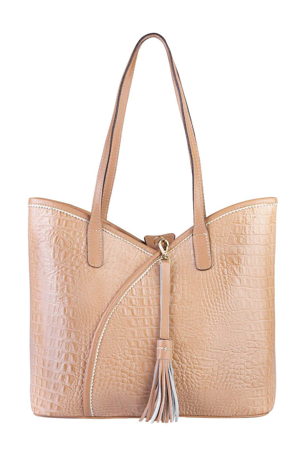 Bolsa grande de couro croco Rachel - Enluaze