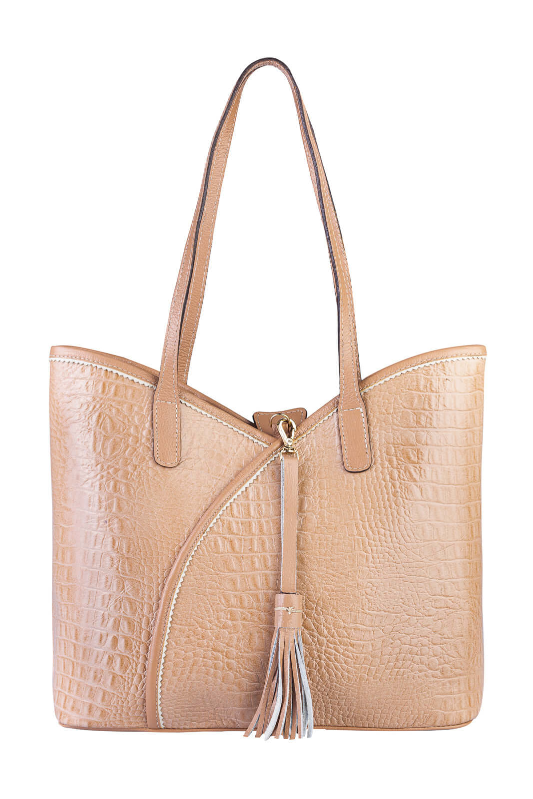 Bolsa grande de couro croco Rachel - Enluaze