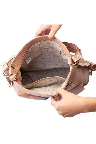 Bolsa mochila de couro liso Érica