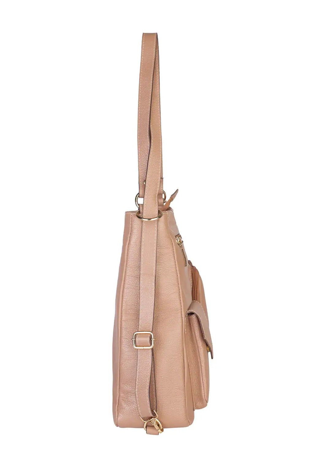 Bolsa mochila de couro liso Érica - Enluaze