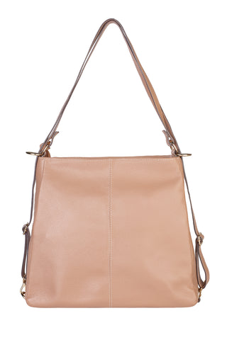 Bolsa mochila de couro liso Érica