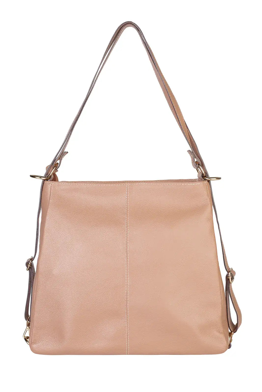 Bolsa mochila de couro liso Érica - Enluaze