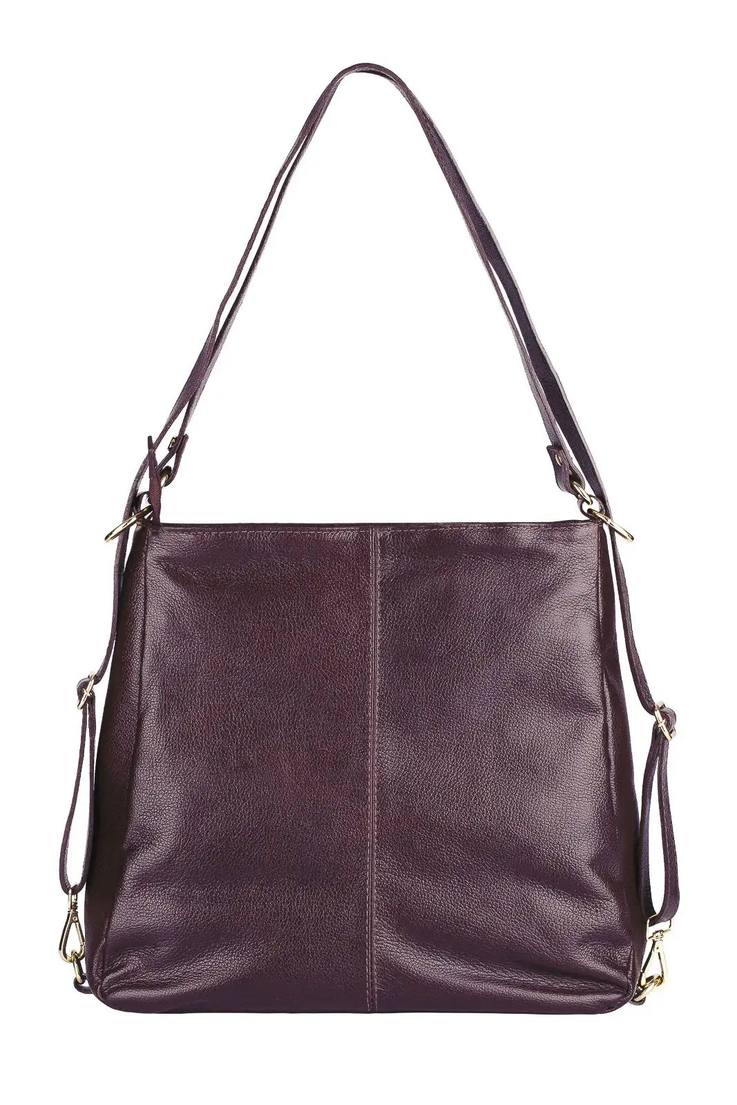 Bolsa mochila de couro liso Érica - Enluaze